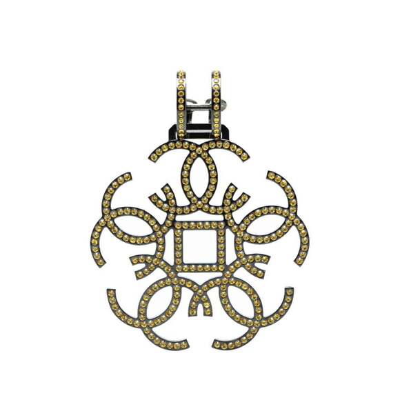 CHANEL Black Logo Earrings